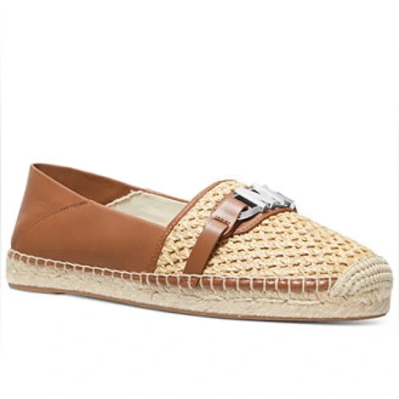 Michael Kors Ember Slip On Leather& Woven Espadrilles Size 10 A35 - Picture 2 of 13